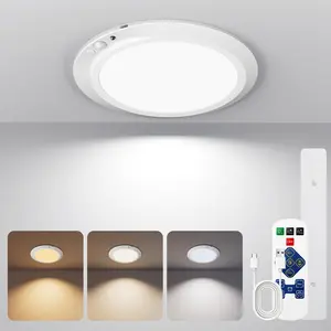 Homelist 12000mAh Rechargeable Motion Sensor Ceiling Light, Shower Lights for Inside, Magnetic Battery Operated Ceiling Light with Remote for Renters Closet, Porch, Hallaway, 3 Color Temperatures