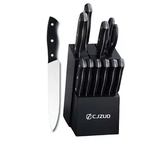 Knife Set 15 Pieces Knife Sets for Kitchen Dishwasher Safe Kitchen Knife Set with Built-in Sharpener Block