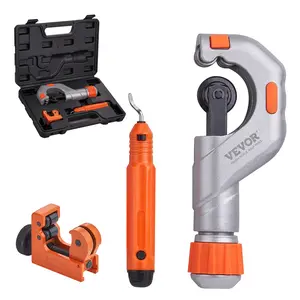 【Spotlight Day】VEVOR 3PCS Tubing Cutter Set - Heavy Duty Pipe Cutter 3/16"-2"OD, Mini Tube Cutter 1/8"-7/8" & Deburring Tool, Professional Ultimate Pipe Cutter Set for Stainless Steel, Copper, Aluminum, Plastic Pipe
