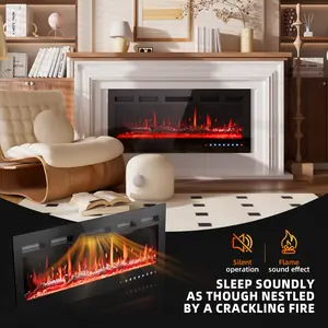 40/50/60" Electric Fireplace Recessed insert or Wall Mounted Standing Heater