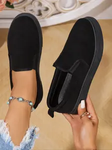 Women's New Casual Shoes, No Tie Sneakers, Slip-On Comfort Design, All-Season Essential Footwear, Fashionable Ladies' Shoes, Slipon, Rubber Slip Ons