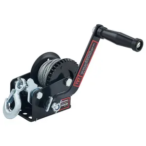 TYT 600LB Boat Trailer Winch with 6M Steel Wire, Hardened Steel Gear Heavy Duty Hand Winch, Operated Two-Way Ratchet Cable Winch, Ratio 3.2:1 Crank Small Winch for ATV UTV Marine Jet Ski Trailer Winch