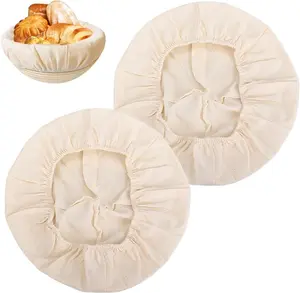 Round Tea Towels for Baking - 2PCS Round Cloth Liner for Sourdough Proofing Basket, Banneton Bread Proofing Basket, Suitable for Baking Bakeware Utensils