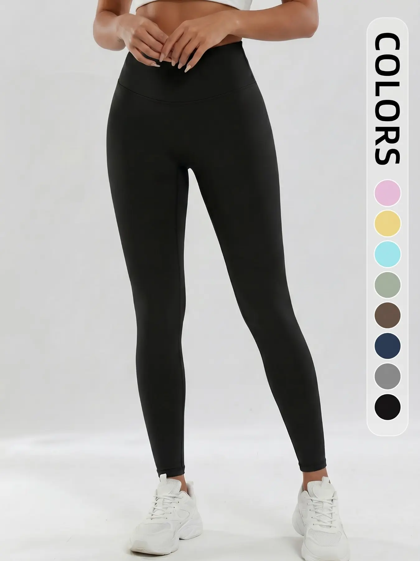 Women's Solid Color Sporty Leggings, Breathable Comfort Yoga Pants, Ideal for Gym and Workouts, Elastic Fitness Bottoms, Tight Yoga Underwear, High Waisted Leggings, High Waist Activewear, Gym Workout Sportswear