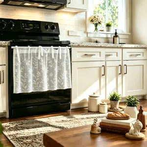 oven curtain Farmhouse Oven Stove Skirt dishwasher Curtain Strap Cabinet Cover for Country Kitchen Decor multi-functional, 30.5"W x 21.65"L