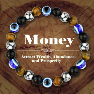 1 Wealth & Protection Bracelet - Tiger's Eye and Obsidian Bracelet Women's and Men's Jewelry Gifts Daily Wear Symbolizes Prosperity, Success and Wealth