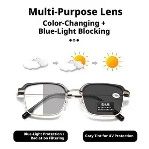 Dual Purpose Auto Focus Transition Reading Sunglasses, Polarized Anti Glare UV Blocking Presbyopic Readers, Ultra Light Portable Eyewear for Driving, Reading & Outdoor Activities, Comes with Protective Case, Thoughtful Gift for Elderly Men Women