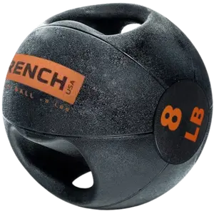 French Fitness Dual Grip Medicine Ball w/Handles 8 lb (New)