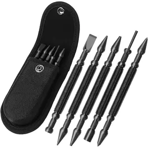 Swiilpo 5-Piece Nail Setter Dual Head Nail Set & Dual Head Center Punch & Hinge Pin Remover Punch Set, Spring Loaded Center Hole Punch, Nail Setter Features 1/8-in, 3/32-in, 3/16-in, 1/16-in, 1/32-in,By Quesear