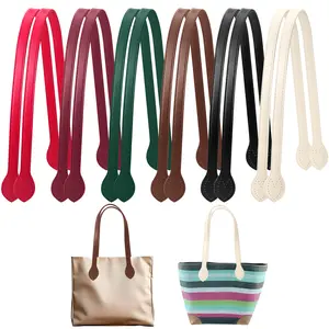 12-Pack Leather Bag Handles for DIY Bag Making 23.4-Inch Straps in  Red Black Beige Brown Green Wine Red Durable Smooth Feel Easy Installation Supports 44 lbs Ideal for Crafting Handbags Purses and Crochet Bags