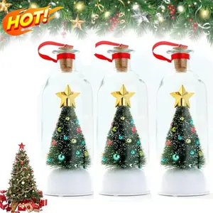 Unique 3pcs Christmas Tree Message Bottle Set Talking Santa Claus Glass Dome Recordable Christmas Ornament Christmas Snow Globe It is the perfect accent for your Christmas party