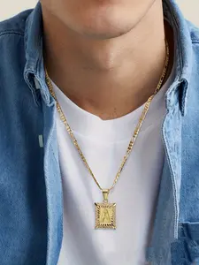 Personalized 26 Letter Pendant Necklace, Alloy Chain, Casual Style, Gift Box Included, Perfect Jewelry Present