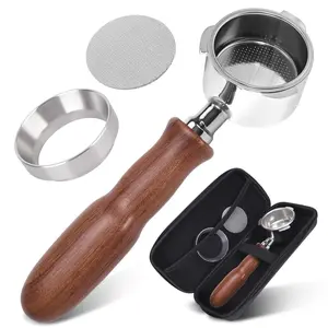 51mm Bottomless Portafilter with Dosing Funnel and Puck Screen Set, 3 Ears, Professional Espresso Portafilter for Delonghi Machines