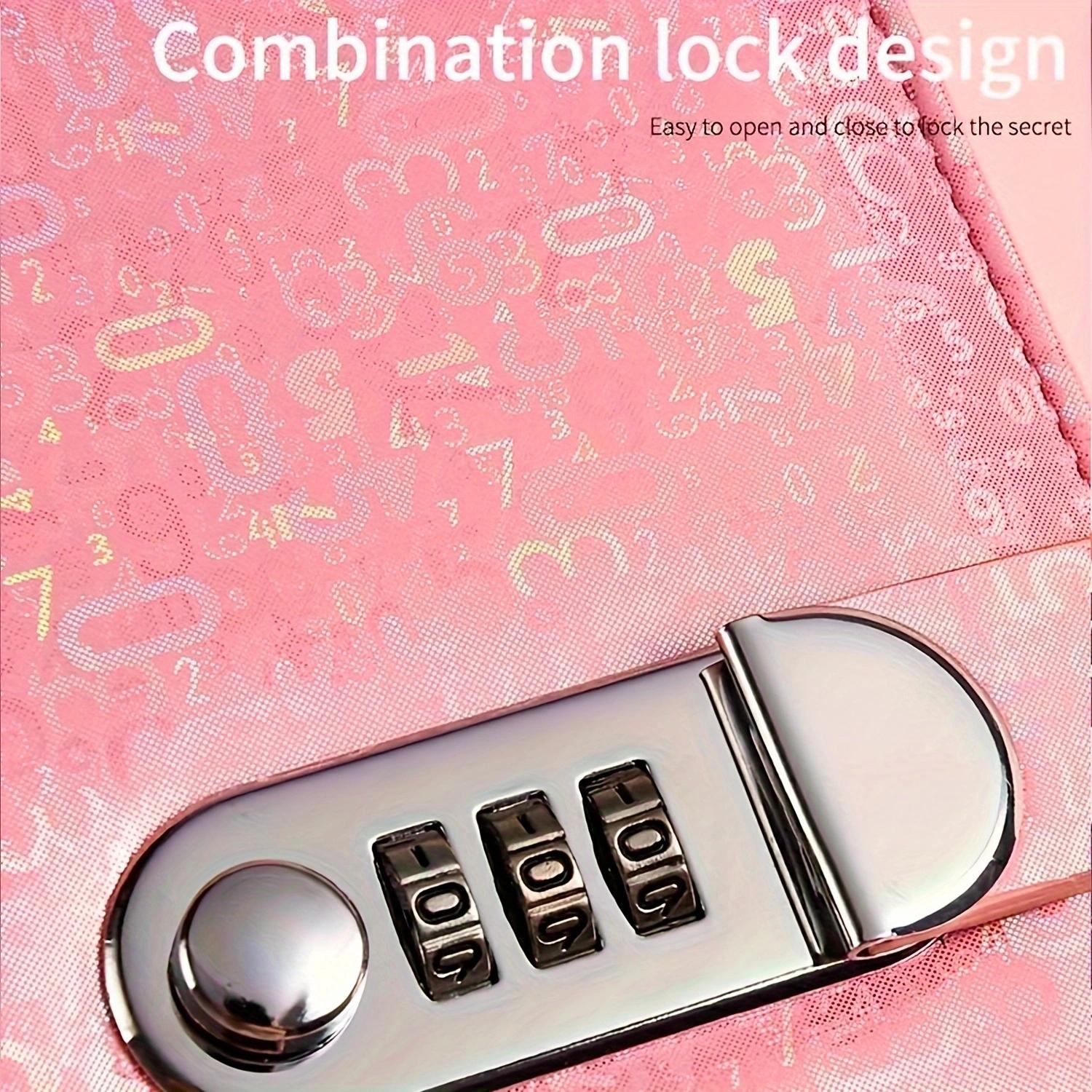 A6 password lock binder, large password binder,inder Refillable Planner Notebook 6 Ring PU Leather Binder Journal with Pockets, Dividers important paper