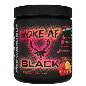 Woke AF BLACK Edition Pre-Workout | 333mg Caffeine, Fulvic Minerals, Triple Stimulant | Fitness Supplement