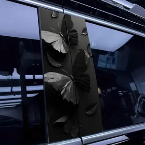 Butterfly Pattern Car Sticker, Car B-pillar Sticker, Anti-scratch DIY Art Protective Cover, Universal Car Exterior Decoration Accessories, Sticker For Cars, Car Decal, Vehicle Exterior Decoration, Decals For Vehicles