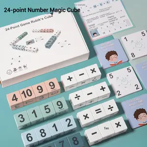 MQUDUO 24-Point Game 's Cube,Cube color random,Fun Wooden Toy,Math Operations,Addition,Subtraction,Multiplication and Division Battle Board Game,Christmas/Halloween/Thanksgiving Gift