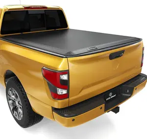 5.5ft Soft Tri-fold Truck Bed Tonneau Cover Compatible with 2004-2015 Nissan Titan with Utili-Track System, Fleetside 5.5 ft Bed w/o Titan Box