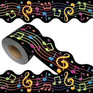 69Ft Musical Notes Borders, Colorful Cute Musical Note Trimmer Stickers, Music Theme Decorations For Bulletin Board, School, DIY Classroom, Chalkboard, Home Wall, Concert Party Decor