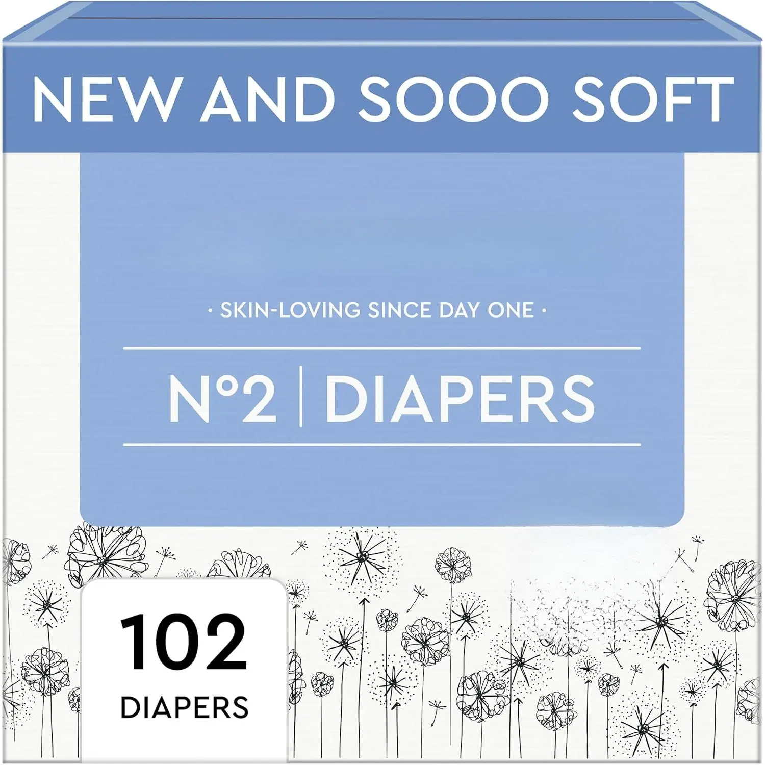 Baby Diapers - Size 2 (9-18 lbs), Half-Monthly (102 Count), Leak Protection, Skin-Friendly, Ultrasoft, Perfume- & Chlorine-Free, Hypoallergenic, Dermatologist Tested, Oeko-TEX ®