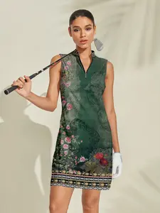 Acegolfs Women's Golf Dress Dark Green Sleeveless Ladies Golf Attire Clothes Outfits Wear Apparel S14642485