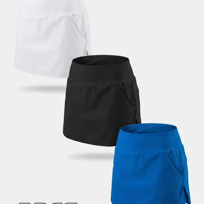 3-Piece Set Women's High-Waisted Sports Skirts, 5 Pockets Wrinkle-Resistant Quick-Dry Tennis Skirts, Casual Running Golf Skirts, Athletic Skirts, Active Skirts