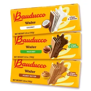 Island Flavored Wafer Cookies Cream Bundle – Coconut, Hazelnut & Peanut Butter Wafer Cookies, 5 oz Each (Pack of 3)