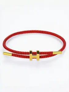 Women's Simple Plain Braided Bracelet, Casual Pull Adjustable Braided Bracelet, Fashion Accessories for Women & Girls