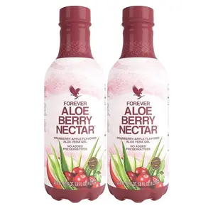 Forever Living Aloe Berry Nectar 90.7% Pure Aloe Vera Gel with Cranberries & Apples No Preservatives 1L Pack of 2 Digestive Health Immunity Boost