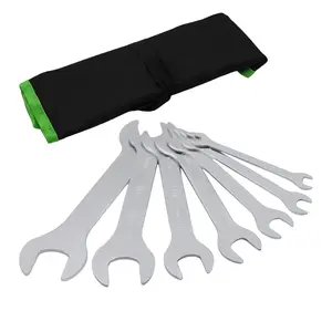 Grip 7 pc Super Thin Open End Wrench Set- Sizes: 3/8" x 7/16", 1/2" x 9/16", 5/8" x 11/16", 3/4" x 13/16", 7/8" x 15/16", 1" x 1-1/16", 1-1/8" x 1-1/4" - Roll Up Storage Pouch