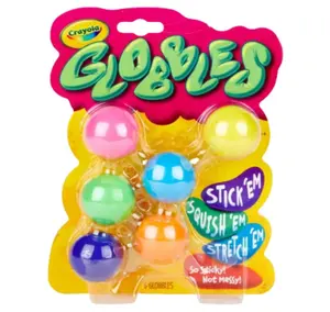 Crayola Globbles Fidget Toy (6ct), Sticky Fidget Balls, Squish Gift for Kids, Sensory Toys for Kids, Stress Toy, Kids Stocking Stuffer, 4+