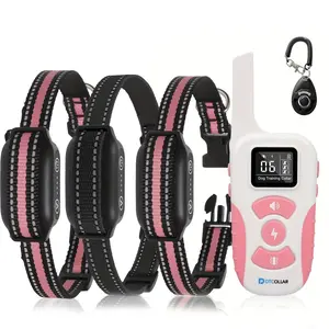 Dog Training Collar for 3 Dogs, Remote Control Shock Collar 3300 Ft, 4 Modes Beep Vibration Shock Auto, Waterproof Rechargeable