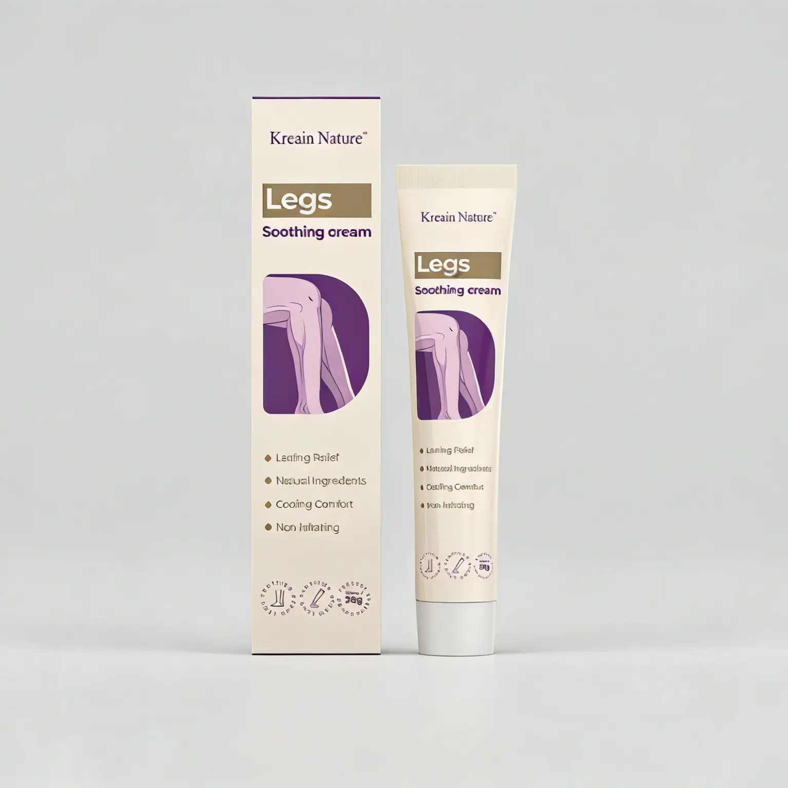 Kreain Nature Varicose Vein Treatment Cream - Relieve Leg Pressure & Swelling | Centella Extract Formula