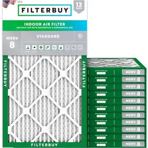 Filterbuy 19x27x1 Air Filter (12-Pack), Pleated MERV 8 Dust Defense HVAC AC Furnace Air Filters (Actual Size: 19.00 x 27.00 x 1.00 Inches)