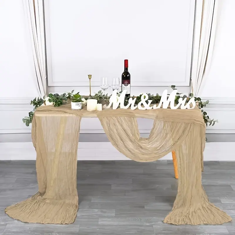 12-Pack Bohemian Multi-Color Cheesecloth Gauze Table Runners & Tablecloths, Elegant Party Table Decor, Festive Home Decoration for Weddings, Happy Birthday Decorations, Holiday Party Supply