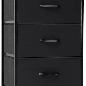 Vertical Dresser Storage Tower with Steel Frame, Wood Top & Fabric Bins - 5 Drawer Organizer for Bedroom, Hallway, Closet