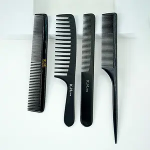Professional Barber Hairdressing Comb Set, 4 Counts/set Anti Static Hair Comb, Heatless Hair Styling Tool for Salon & Barber Shop