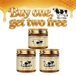 Moxirea Tallow Honey Cream Moisturizing Set 3-Piece All Natural Ingredients for Soft Smooth Skin Handmade Gentle & Effective