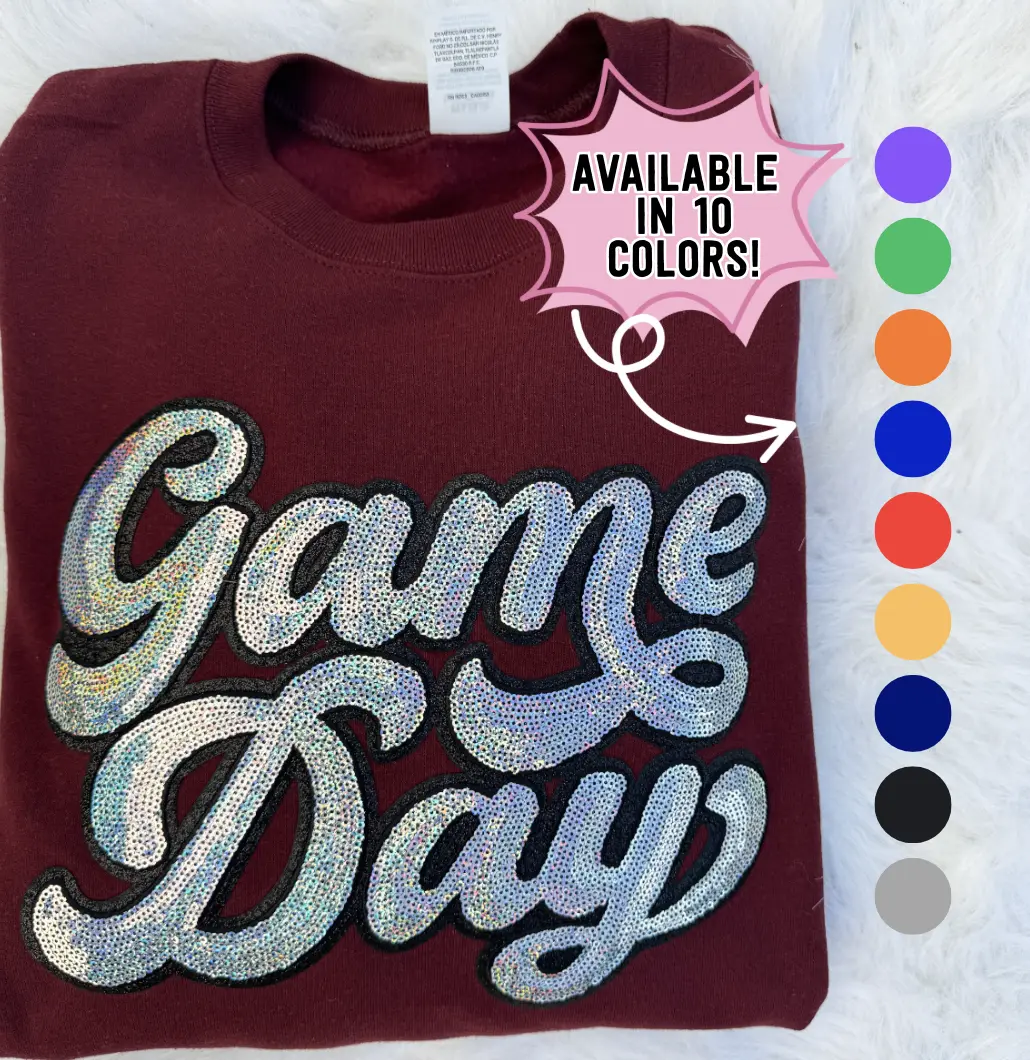 Game Day Sequins Patch Sweatshirt