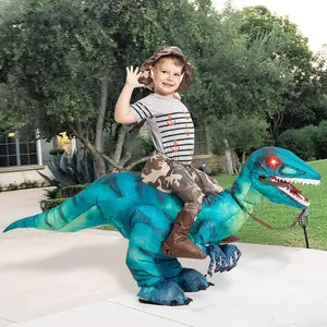 Inflatable Dinosaur Costume for Halloween - Realistic Design with Red Glowing Eyes - Clothing, Menswear