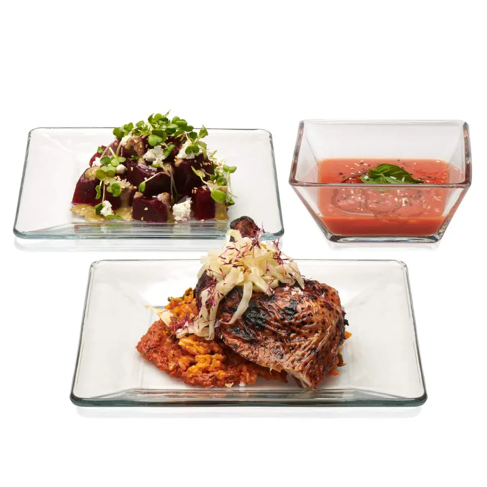Libbey Tempo 12-Piece Glass Dinnerware Set