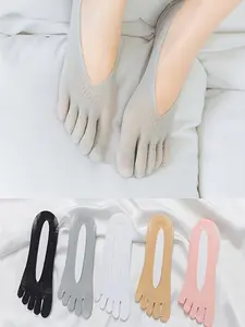Women's Five-Finger Socks, Basic Breathable Anti-Slip Quick-Dry Invisible Toe Separated Design, Comfortable Fit Moisture-Wicking Daily Wear
