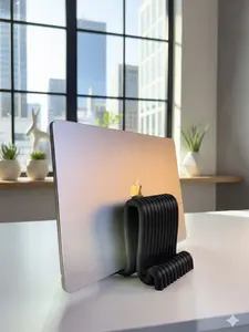 Ribbed "KRAKEN" Vertical Laptop Stand | Modern Mac Stand