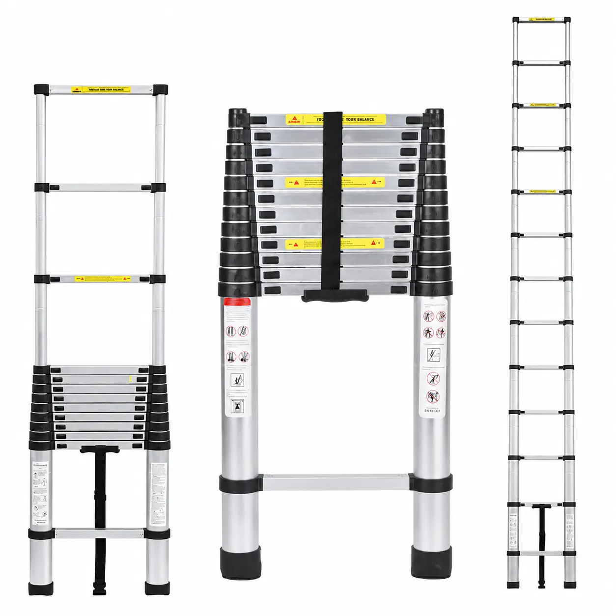 20.6 ft Telescoping Ladder with Non-Slip Design, Portable Collapsible Ladder for Home, RV Attic, and Outdoor Use Tool