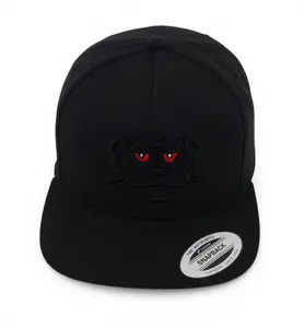 Pantera Belica Pink Panther in Black Cap with Red Eyes and Classic Design