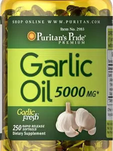 Puritan's Pride Premium Garlic Fresh 5000mg, Traditional Dietary Supplement for Heart Health and Circulation Support with Antioxidant Properties, 250 Rapid Release Softgels