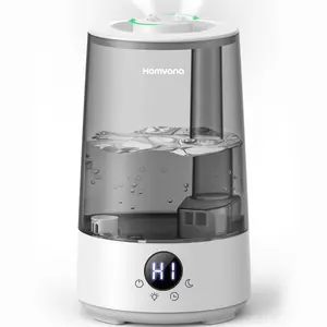 Homvana Humidifiers for Bedroom Home, 3.6 L Cool Mist Top-Fill 34H Super Long Time, Quiet 16dB, Baby Humidifier, Oil Diffuser for Large Room, Plants, Nursery, Office BPA FREE, 7 Color Light Ultrasonic
