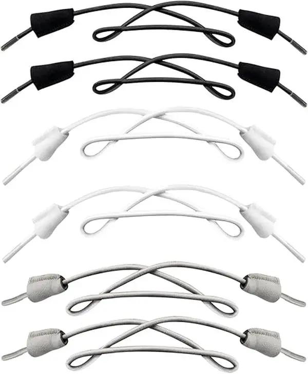 Shoe Laces for Hey Dude Replacement Shoelaces Strings | 3 Pairs | 3MM Elastic Flat Stretchy Bungee No Tie Laces