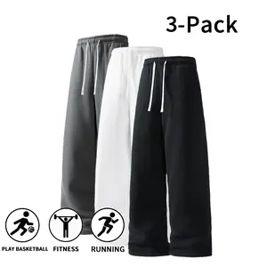 3-Pack Everyday Essential Sweatpants | Comfortable drawstring pants for workouts, travel, and relaxing (optional 3-pack and single pack)