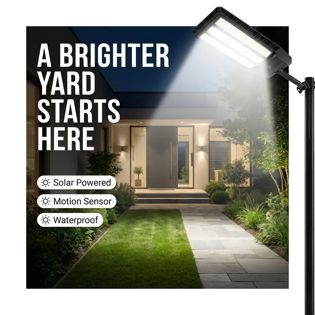 upgraded  Solar Street Light Outdoor with Remote Control, Waterproof LED Motion Sensor Security Light for Driveway, Yard, Garden, Patio and Walkway  parking lot  flood   light commercial area lot light